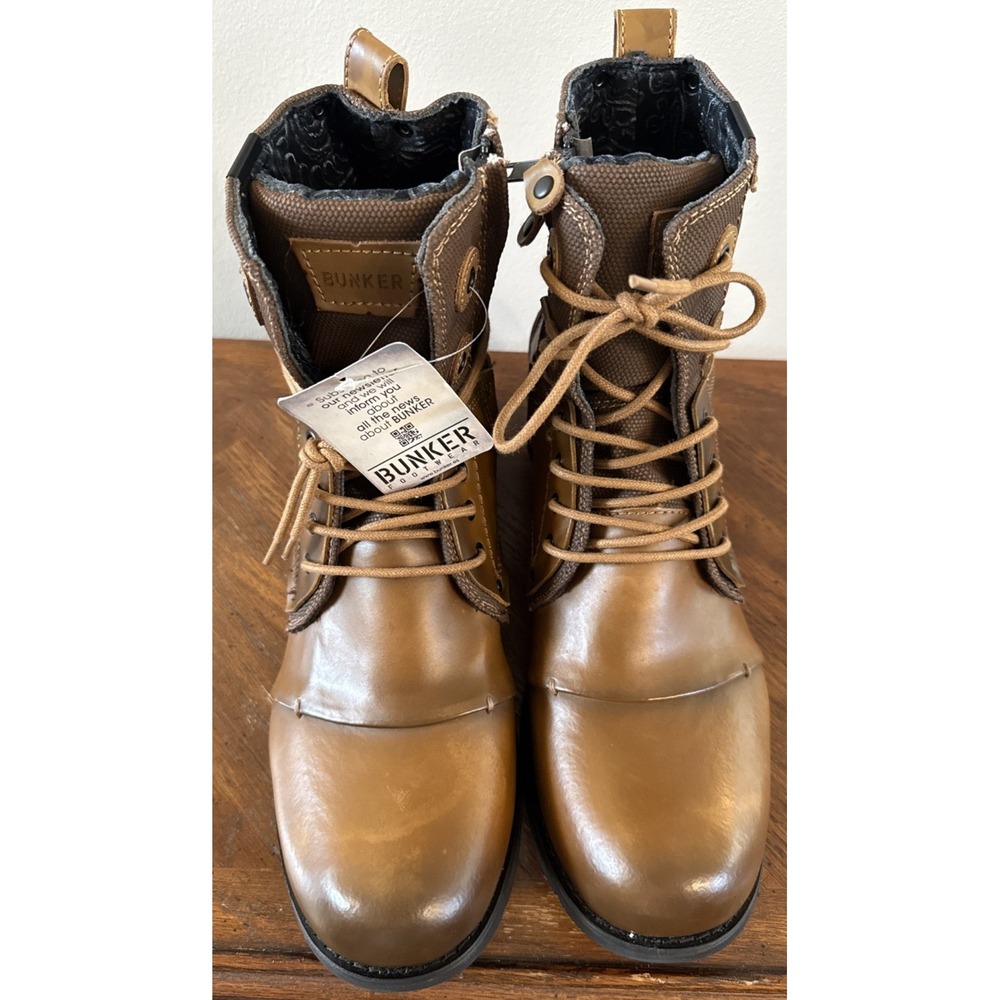 Bunker Tara Boot Women Size 12 Brown New Combat Zip Laces TAR-SP3